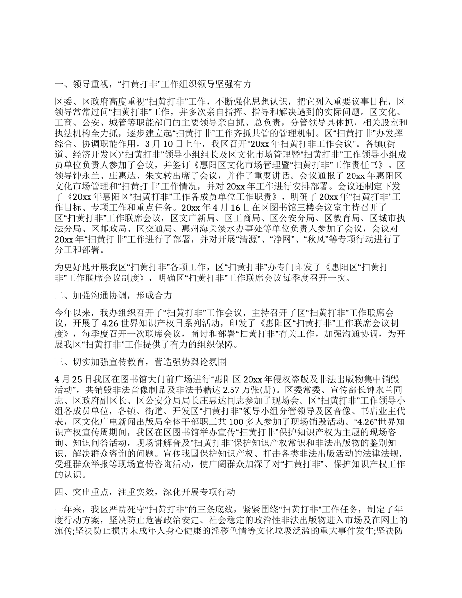 2024年政府扫黄打非工作总结_第1页