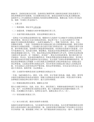 2024年政府法制办工作总结及2024年工作要点