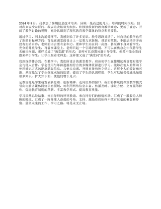 2024年教师信息技术培训心得体会