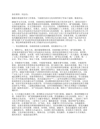 2024年文化局述职报告