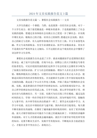 2024年文员实践报告范文3篇