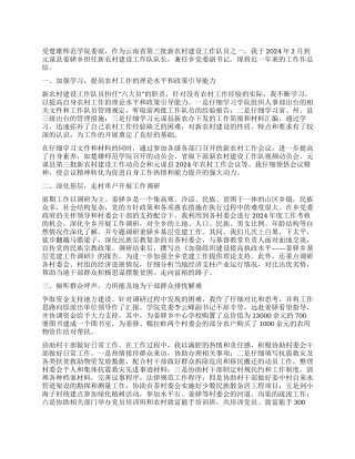 2024年新农村建设工作总结