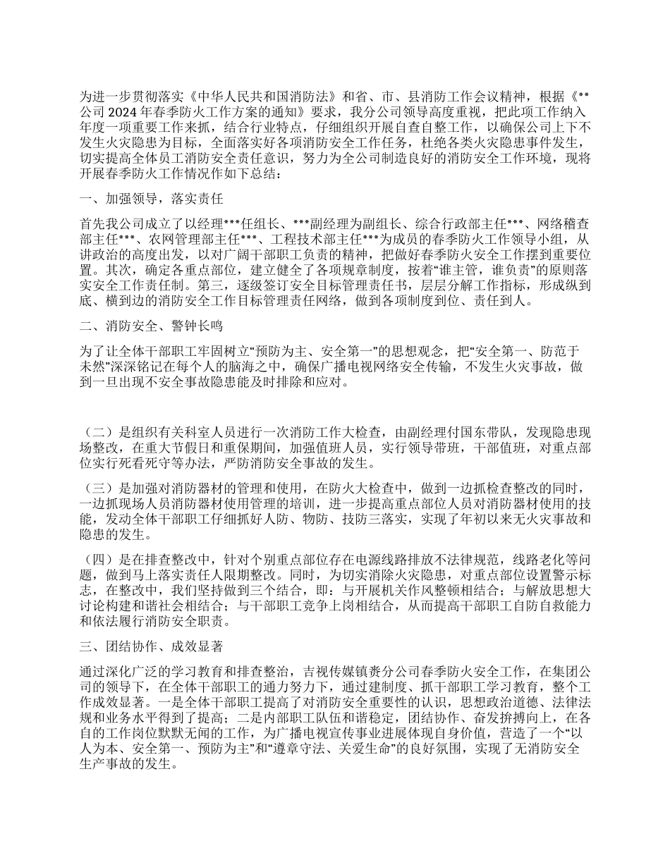 2024年春季消防工作总结_第1页