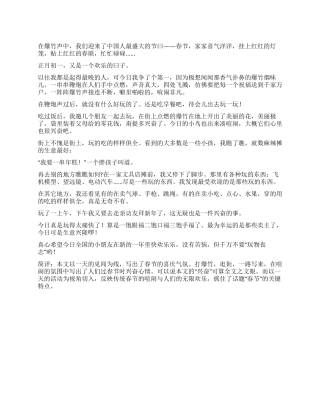 2024年春节见闻作文800字