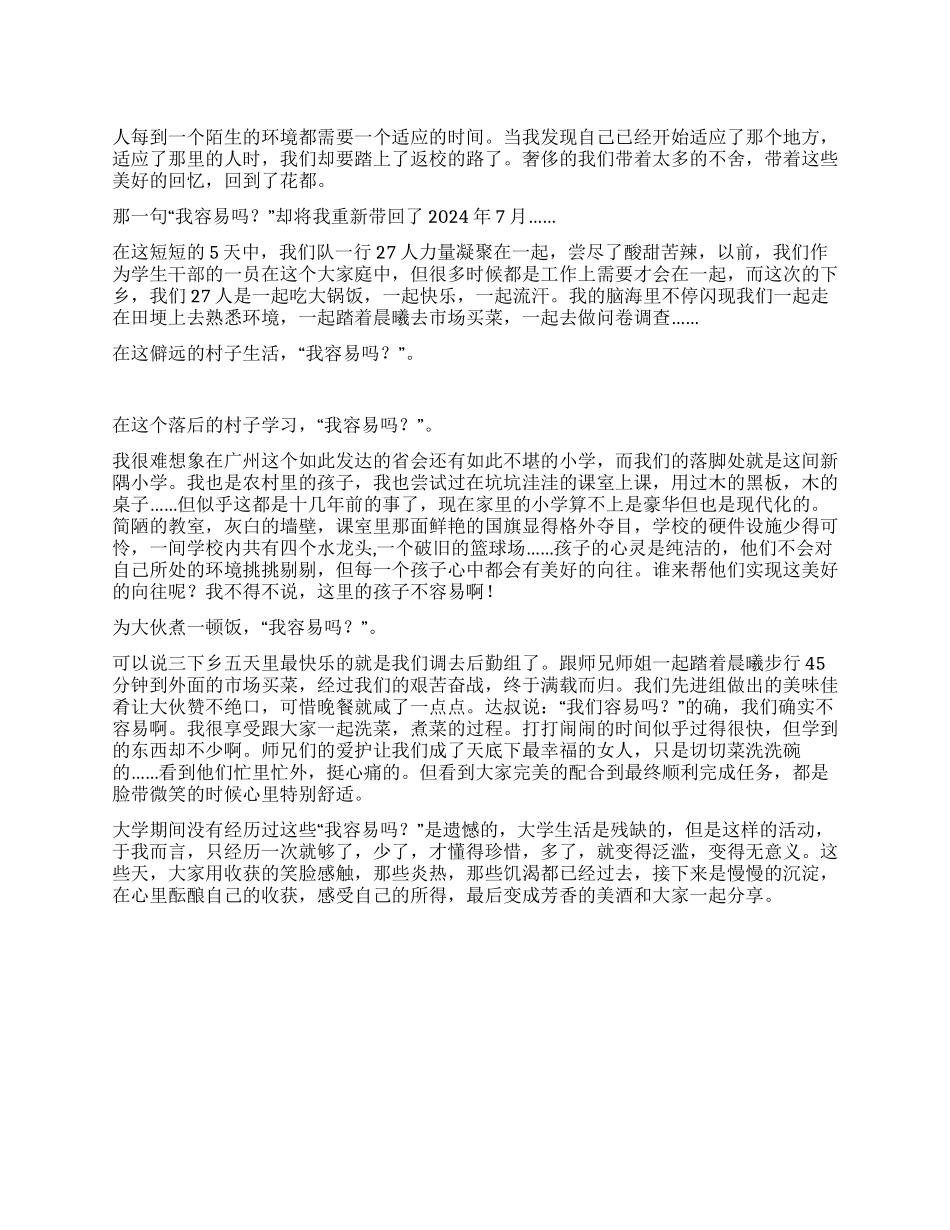 2024年暑期大学生三下乡总结_第1页