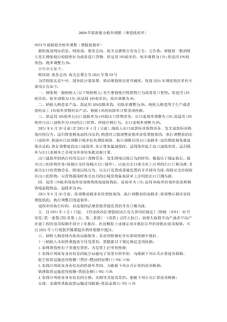 2024年最新最全税率调整