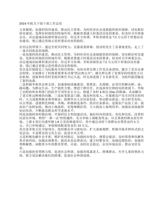 2024年机关下派干部工作总结