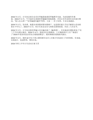 2024年村上半年计生活动方案