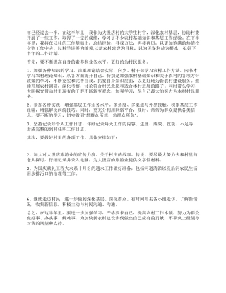 2024年村主任助理工作计划