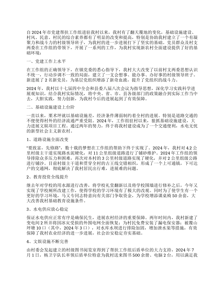 2024年村党建帮扶工作总结_第1页