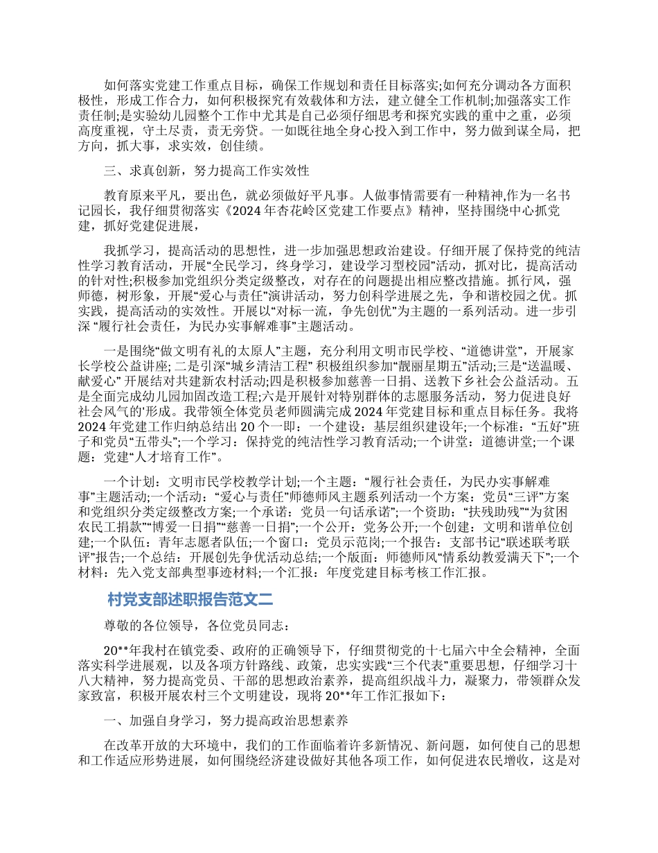 2024年村党支部述职报告范文_第2页