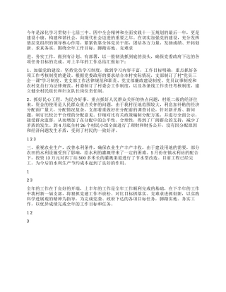 2024年村基层党支部工作总结