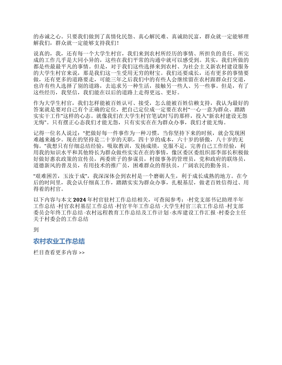 2024年村官驻村工作总结_第2页