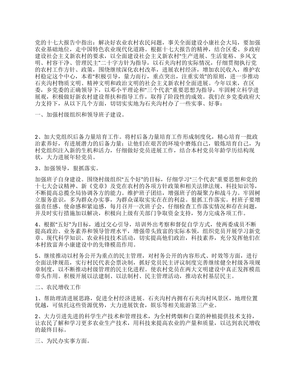 2024年村民委员会工作总结_第1页