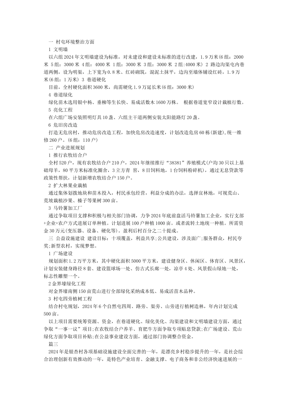 2024年村级年度工作计划3篇_第2页