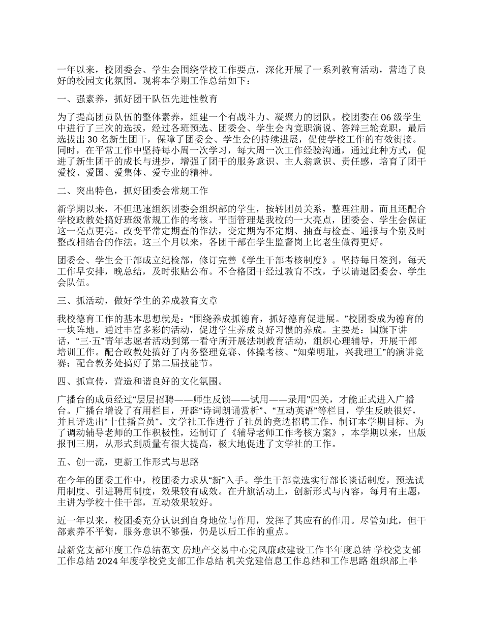 2024年校团委工作总结_第1页