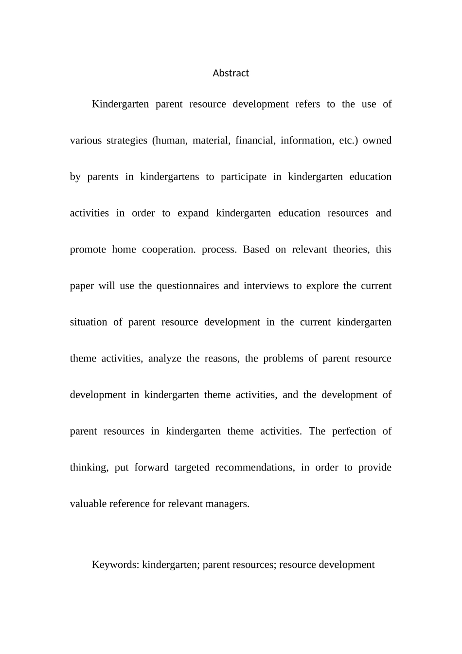 幼儿园主题活动中家长资源开发的现状研究研究分析  学前教育专业_第2页