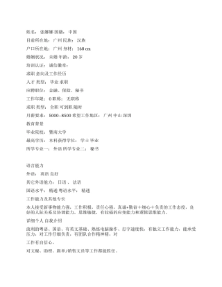 2024年毕业生个人简历范文