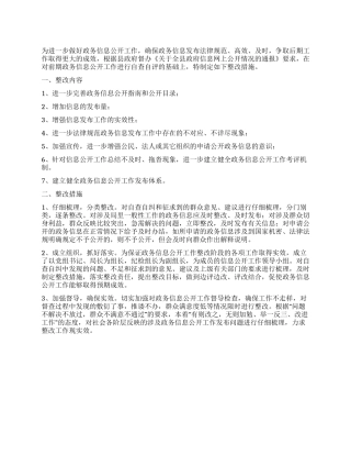 2024年民政局政务公开整顿措施