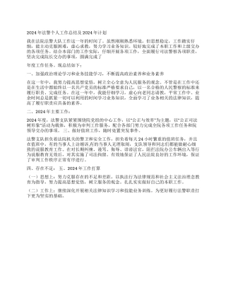 2024年法警个人工作总结及2024年计划