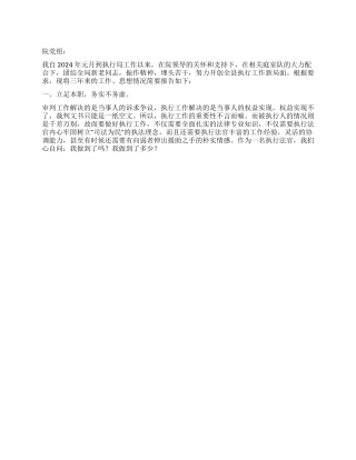 2024年法院执行局副局长个人述职报告