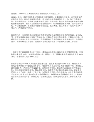 2024年海关优秀工作人员个人事迹报告