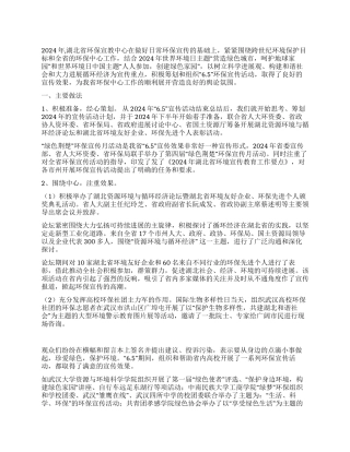 2024年湖北省65环保宣传活动总结