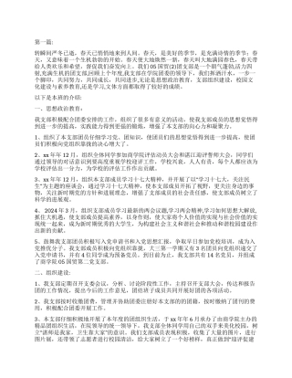 2024年申请先进团支部材料