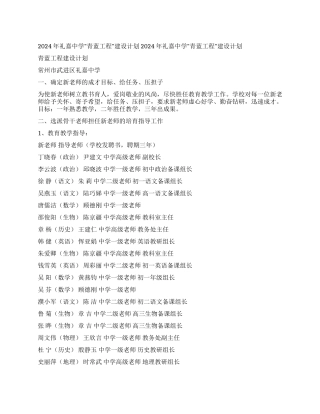 2024年礼嘉中学青蓝工程建设计划