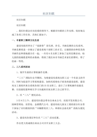 2024年社区妇联年终工作总结范文