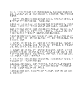 2024年第一季度政务公开工作总结范文