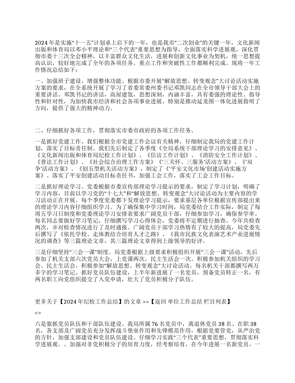 2024年纪检工作总结_第1页