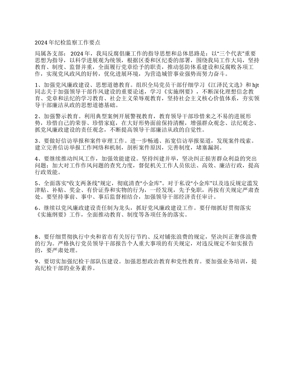 2024年纪检监察工作要点党建党委_第1页