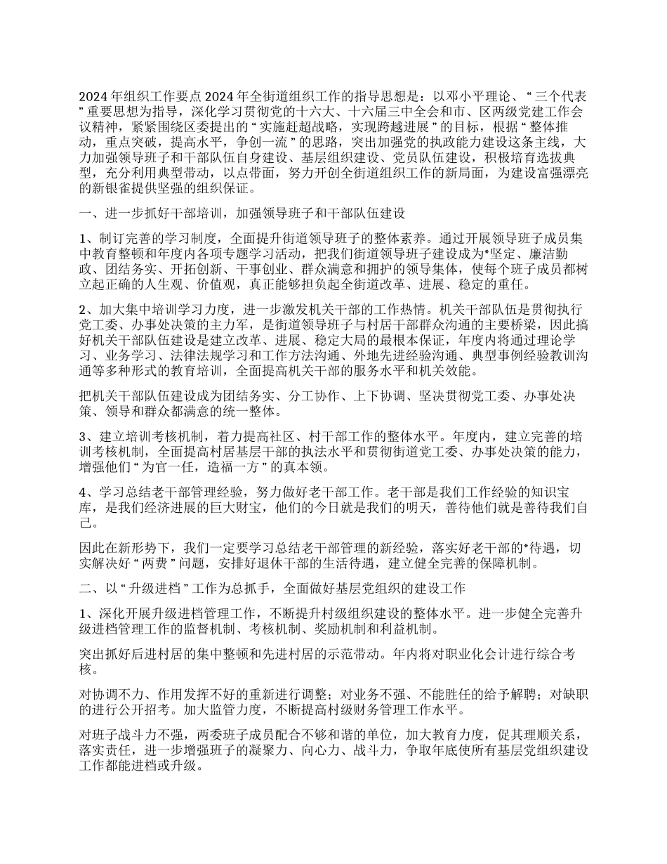 2024年组织工作要点(街道)_第1页