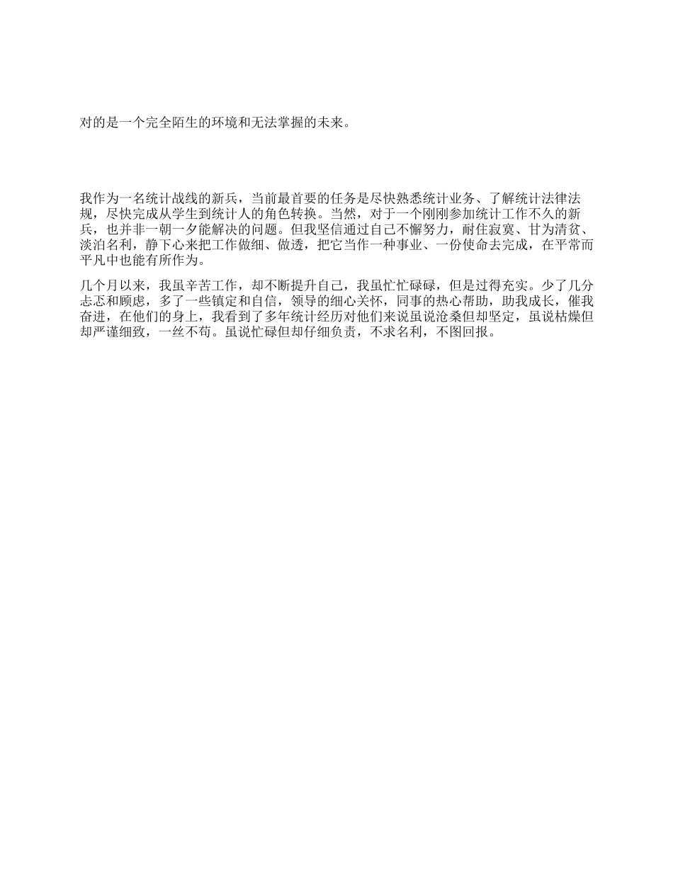 2024年统计员实习工作总结范文_第1页