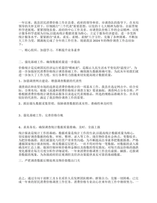 2024年统计局居民消费价格工作总结