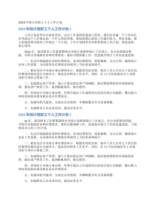 2024年统计局职工个人工作计划