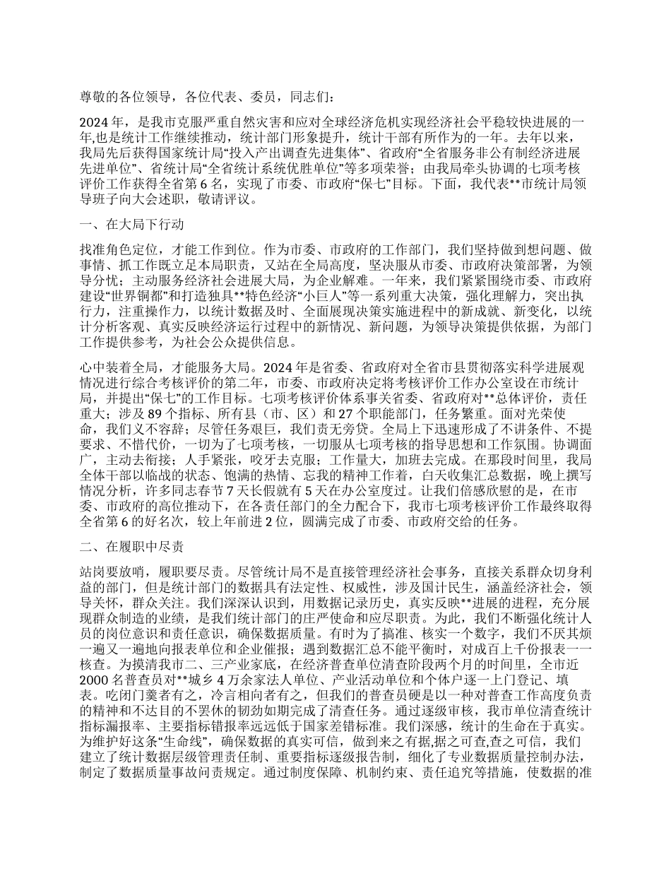 2024年统计局述职报告_第1页