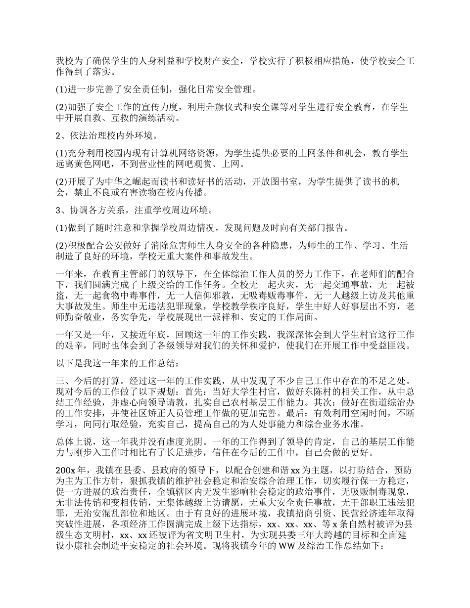 2024年综合治理工作总结_第2页