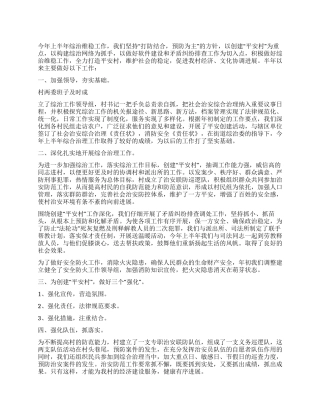 2024年综治维稳半年工作总结范文