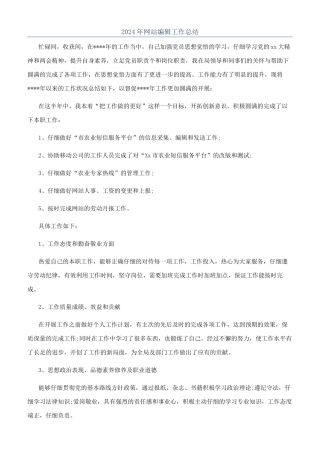 2024年网站编辑工作总结