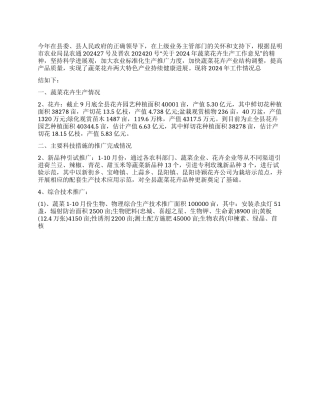 2024年蔬菜花卉生产工作总结