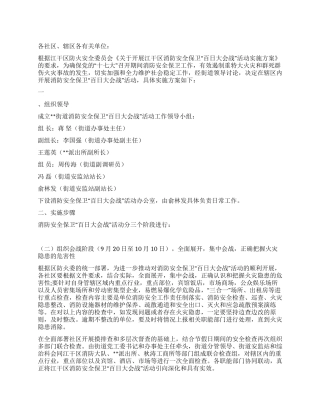 2024年街道办消防安保百日大会战实施方案
