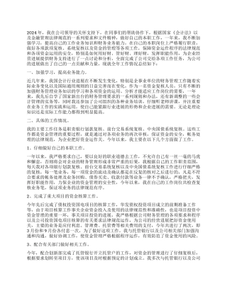 2024年财务会计工作规划