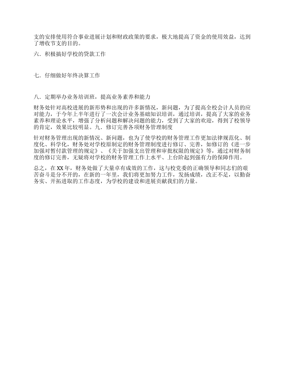 2024年财务处工作总结_第2页