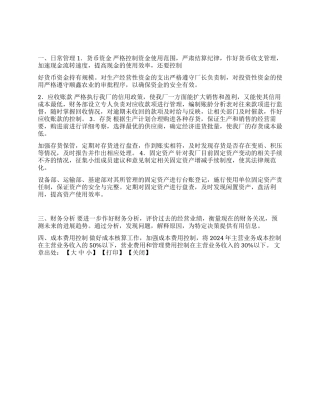 2024年资产资金管理工作计划