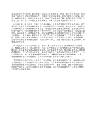 2024年金融专业会计处工作社会实践报告