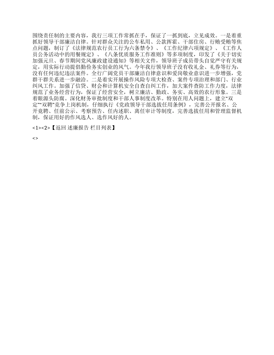 2024年银行行长个人述职述廉报告_第2页
