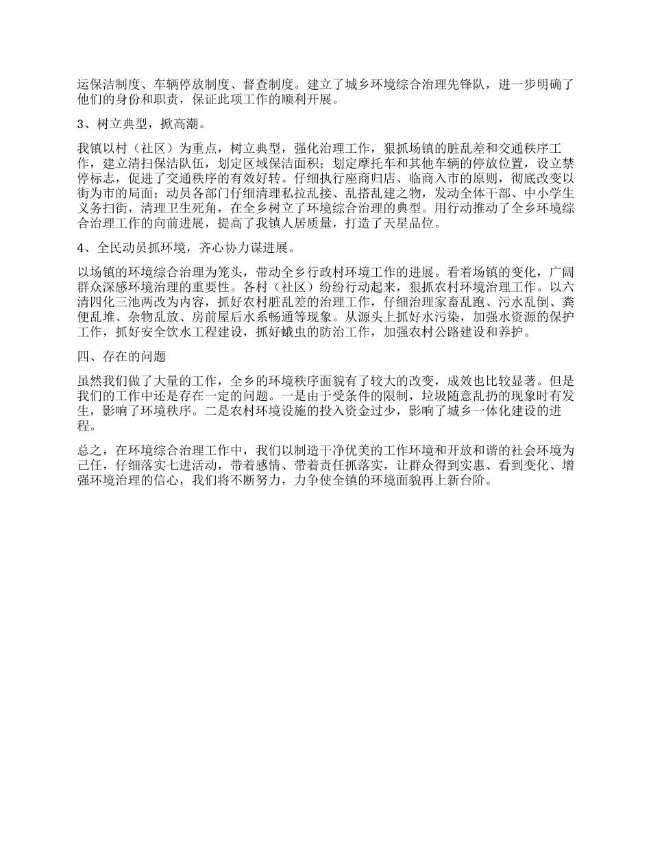 2024年镇政府城乡环境综合治理上半年工作总结_第2页