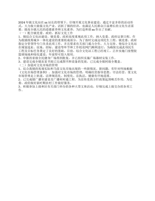 2024年镇文化站年终工作总结